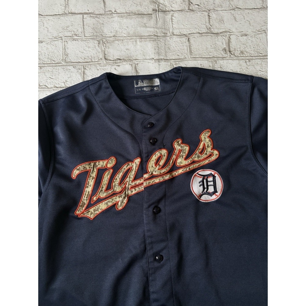 Detroit Tigers True Fan Military camo  Baseball Jersey Size L
